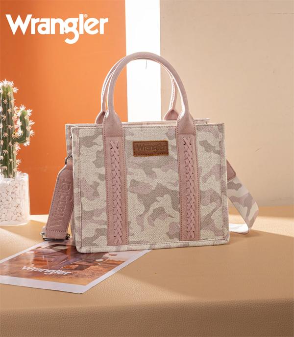 Wrangler Pink Camo Print Crossbody Tote Bag