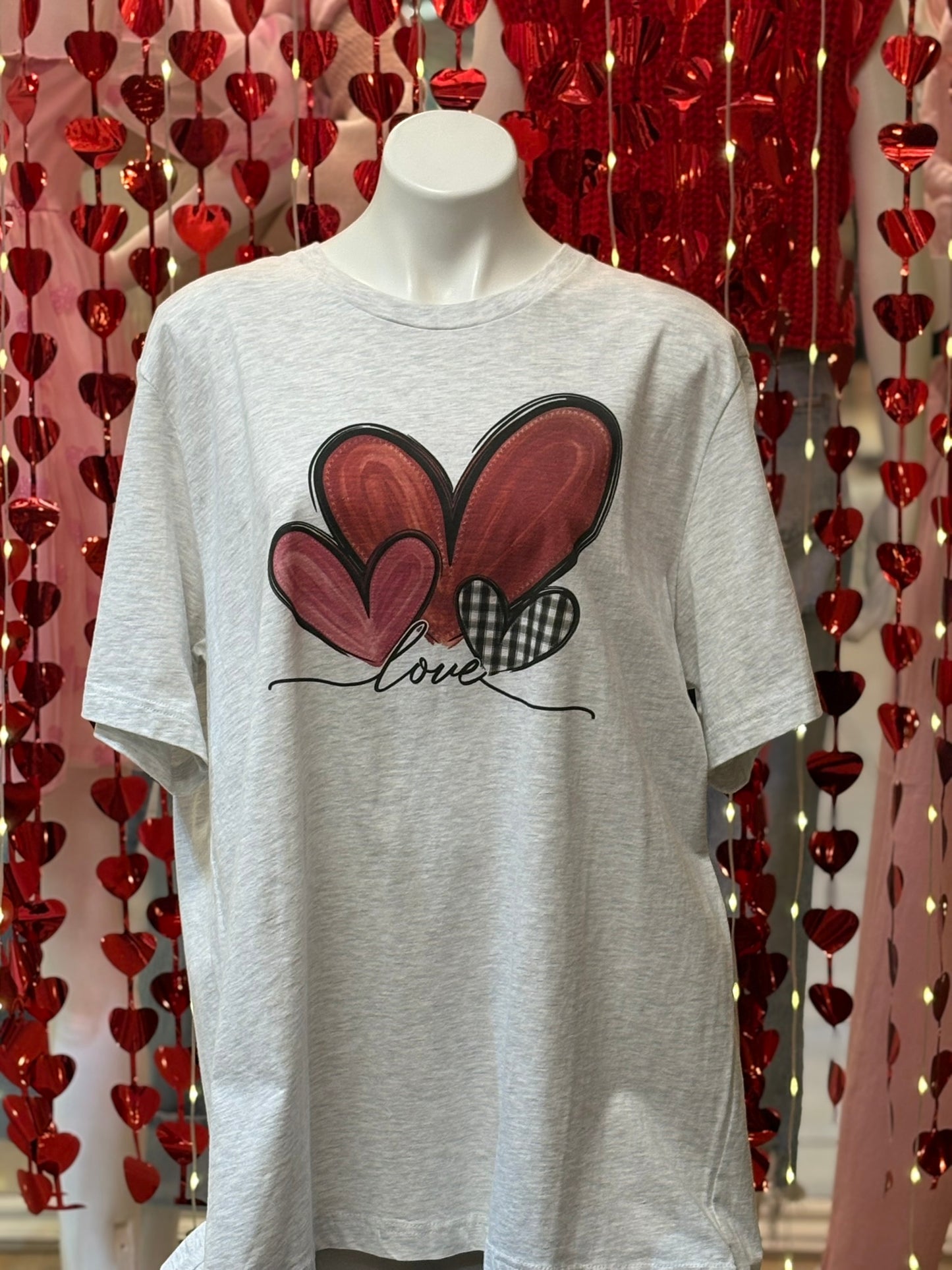 "Love" script Valentine's Day Graphic T-Shirt