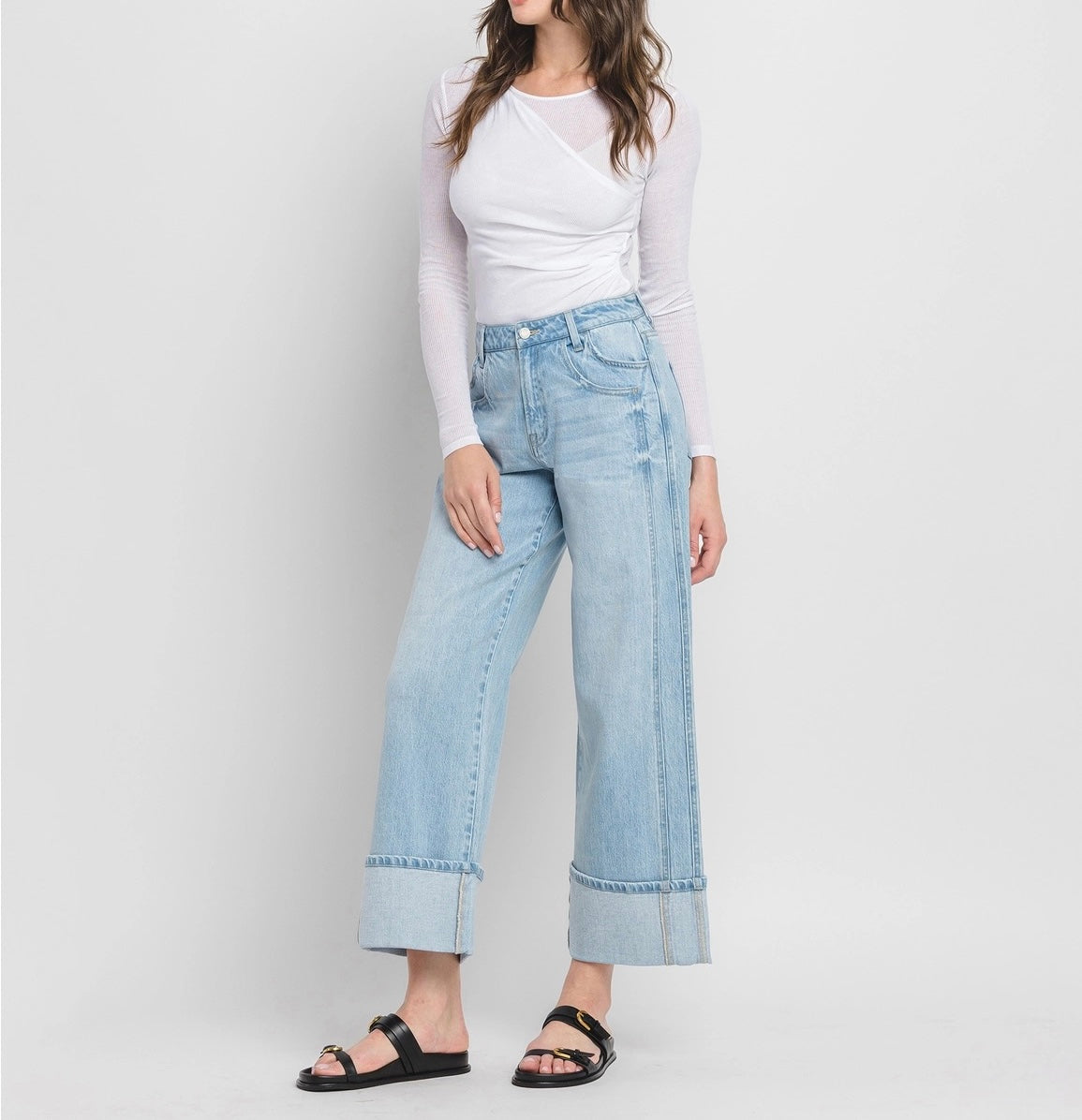 Vervet by Flying Monkey Super High Rise Cuffed Jeans