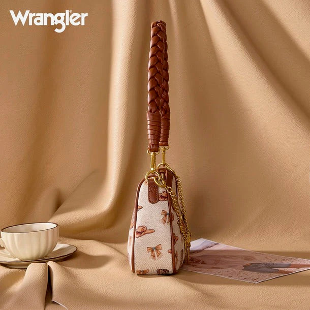 Wrangler Western Print Braided Shoulder Bag