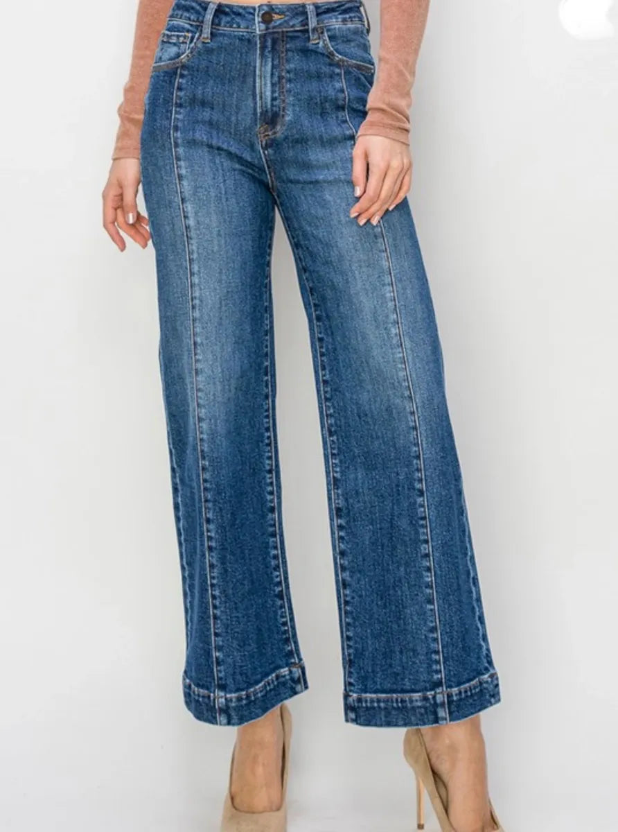 Risen Jeans High Rise Ankle Wide Jeans