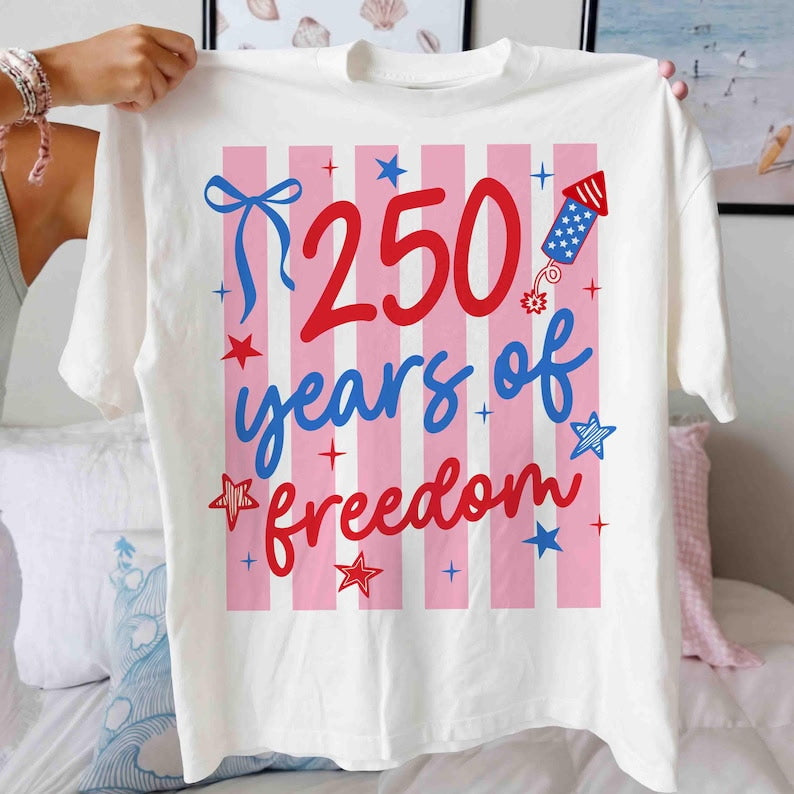 White "250 Years of Freedom" T-Shirt