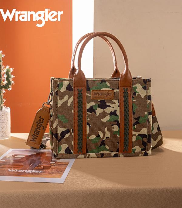Wrangler Green Camo Crossbody Tote Bag