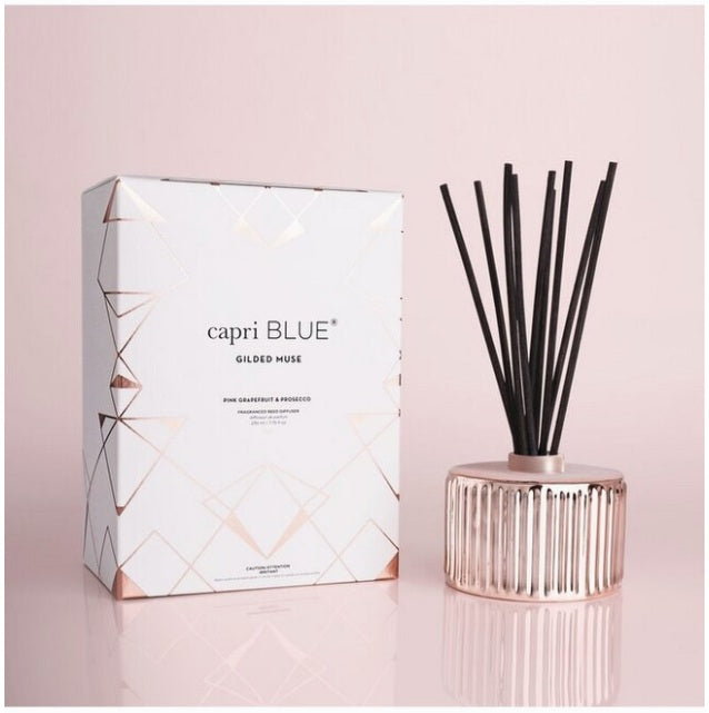 Capri BLUE - Pink Grapefruit & Prosecco Gilded Reed Diffuser