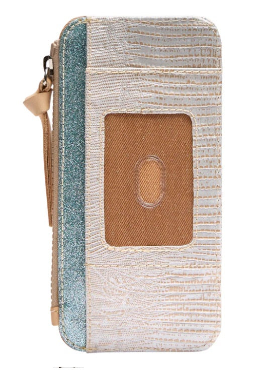 Textured wallet with a card holder on a white background