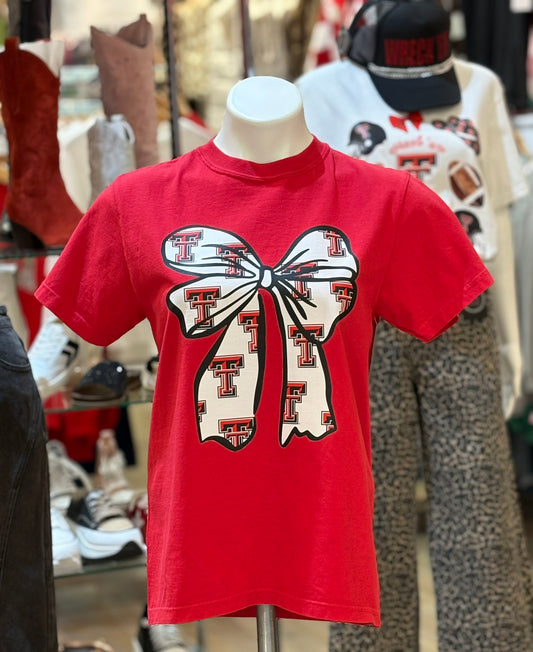 Texas Tech University "coquette bow" T-shirt