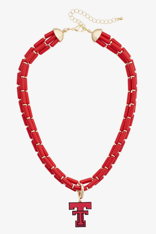 Texas Tech Red Raiders Multi-Strand Beaded Logo Necklace
