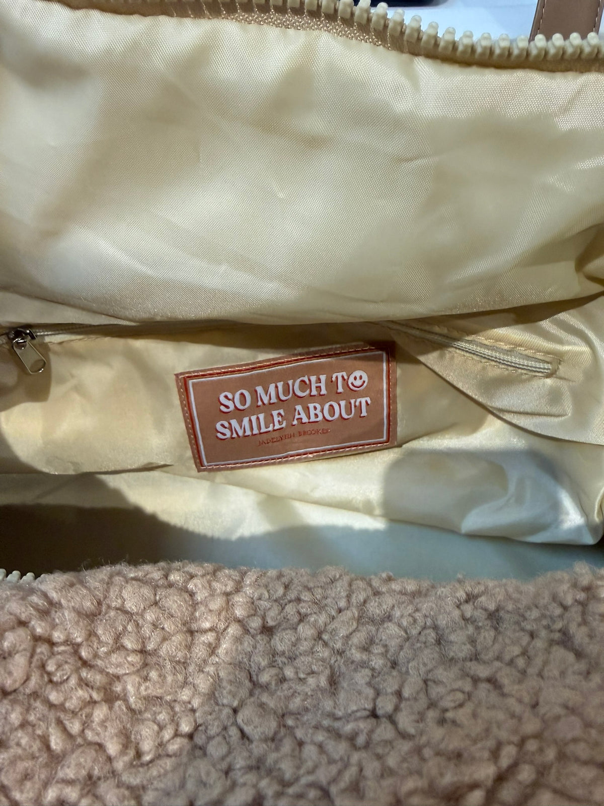 "Good Times" Sherpa Teddy Duffle Bag