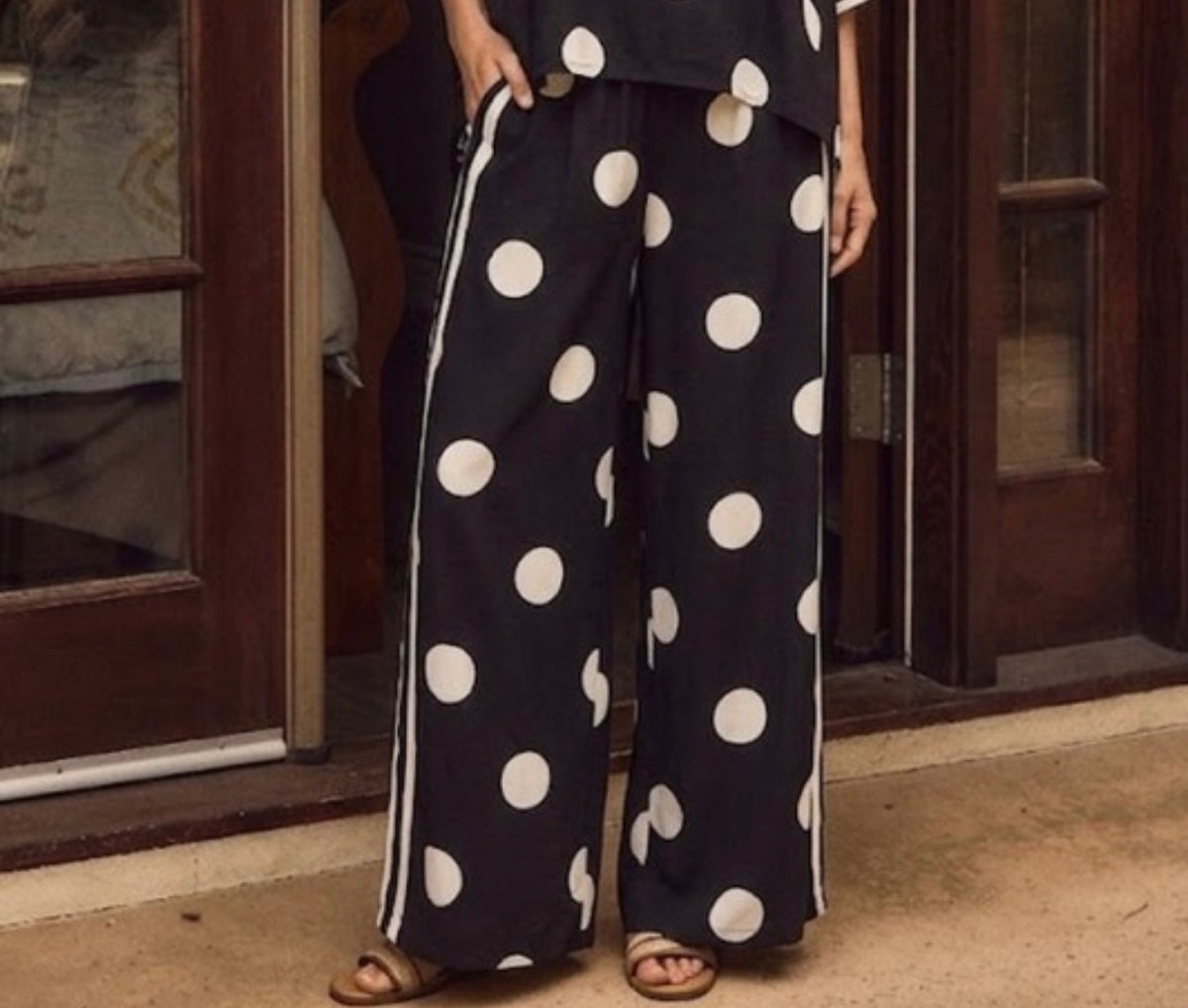 Women's Wide-Leg Polka Dot Pants