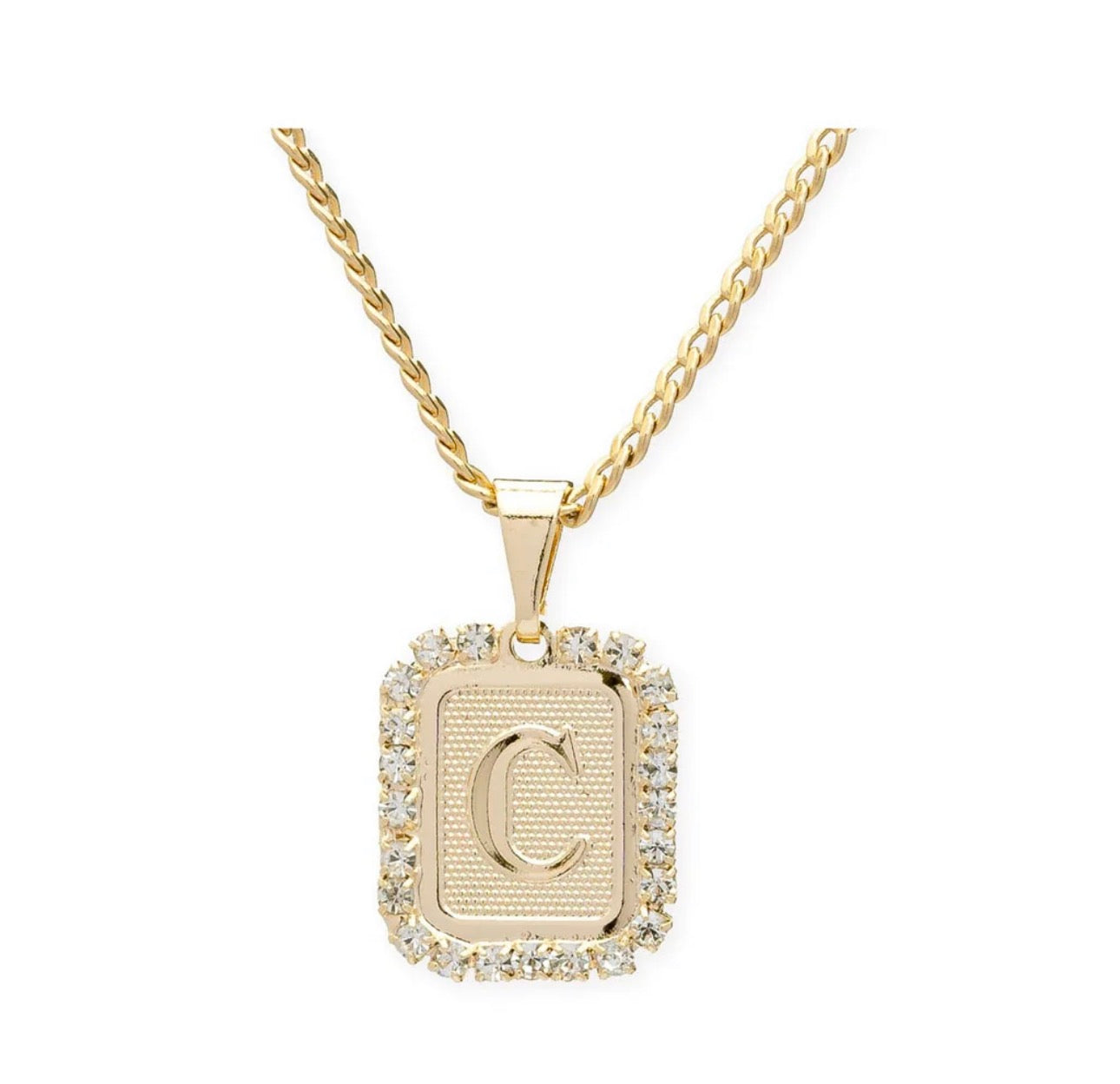 BRACHA Gold Filled Royal Initial Card Necklace