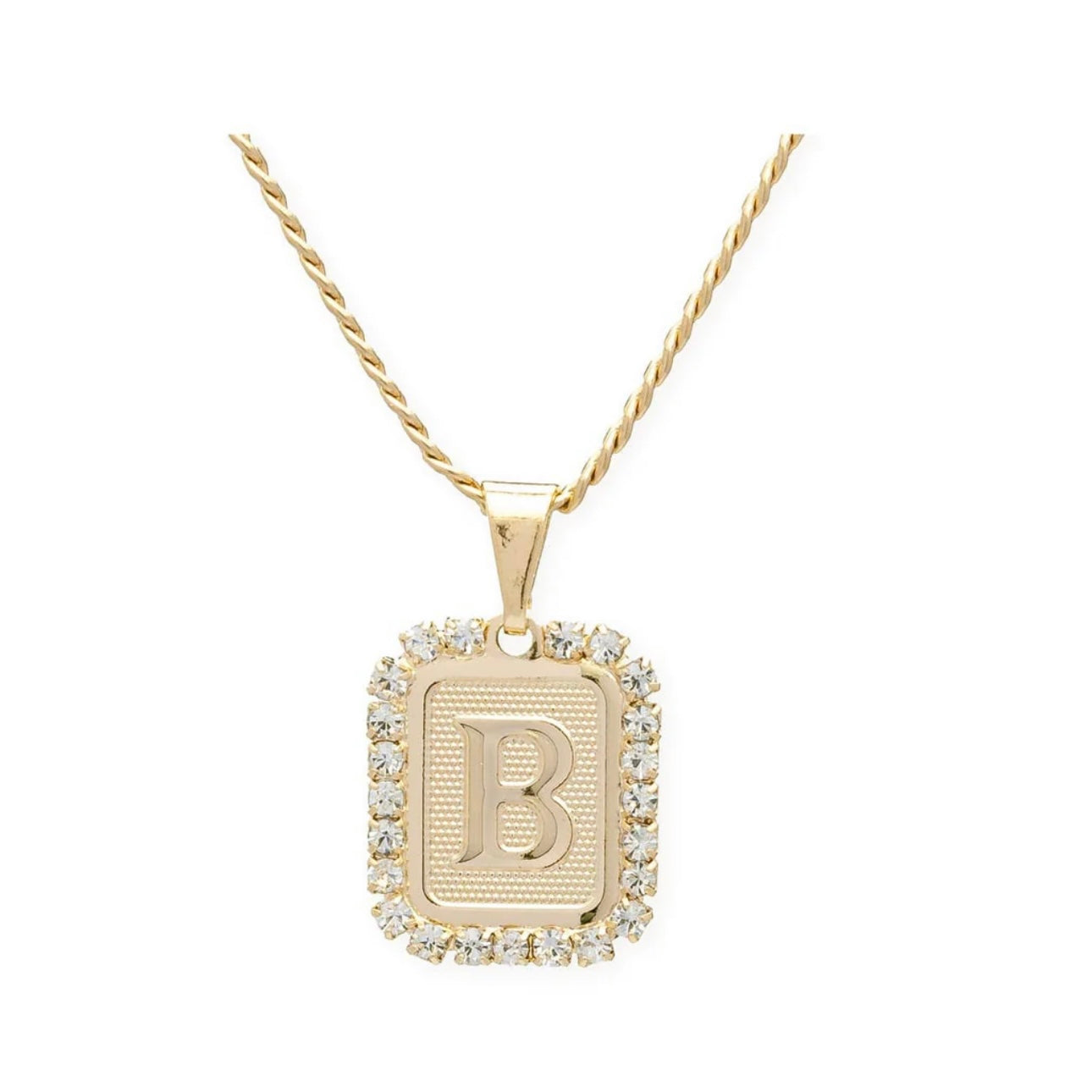 BRACHA Gold Filled Royal Initial Card Necklace