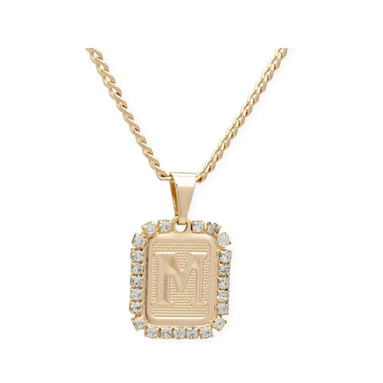 BRACHA Gold Filled Royal Initial Card Necklace