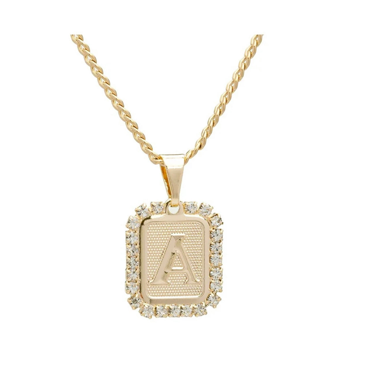 BRACHA Gold Filled Royal Initial Card Necklace