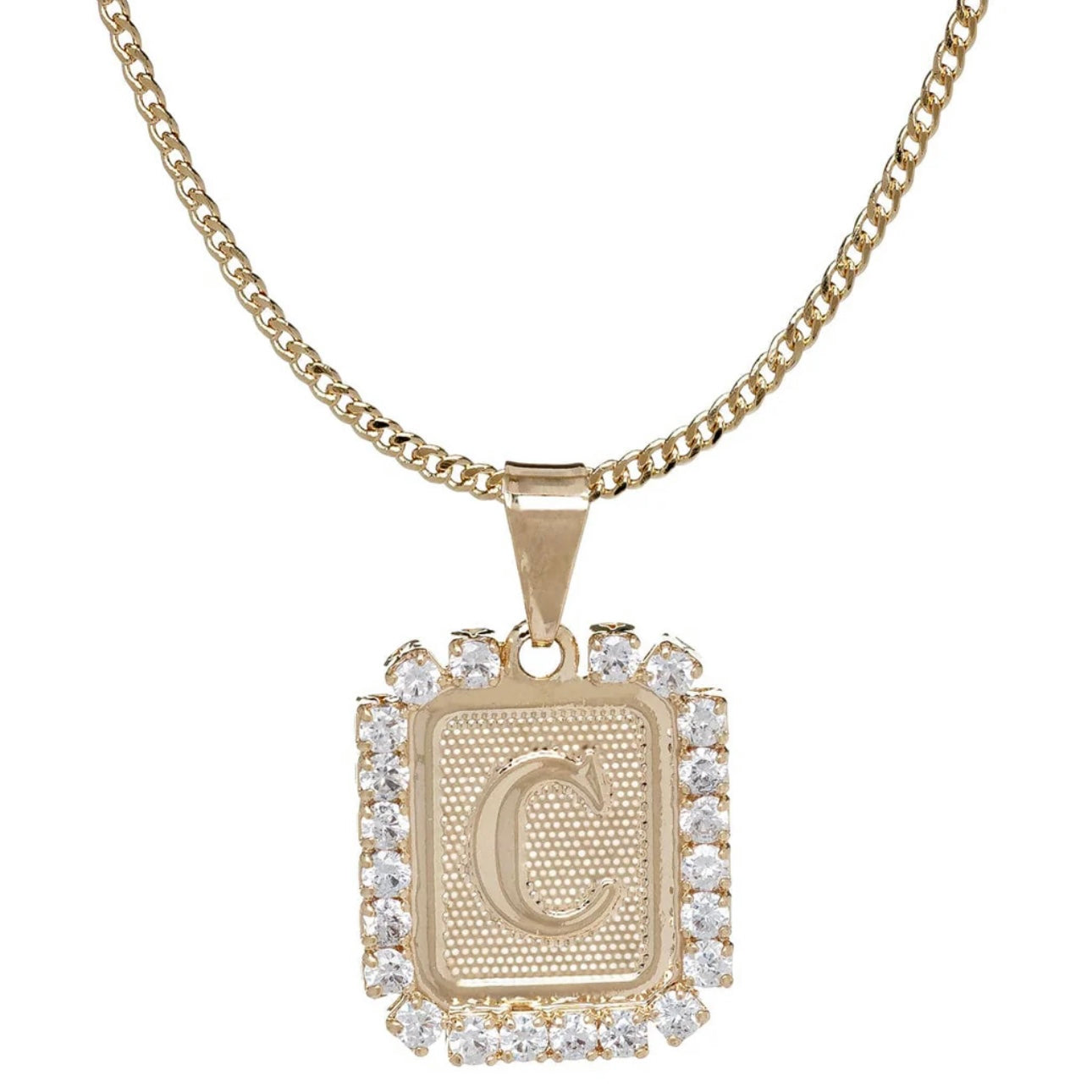 BRACHA Gold Filled Royal Initial Card Necklace