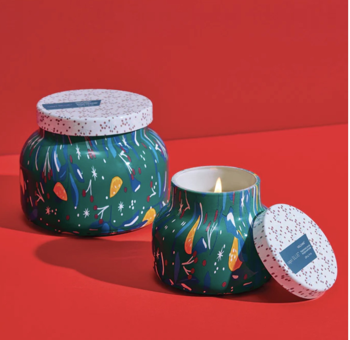 Capri BLUE - Volcano Holiday Pattern Play Petite Candle