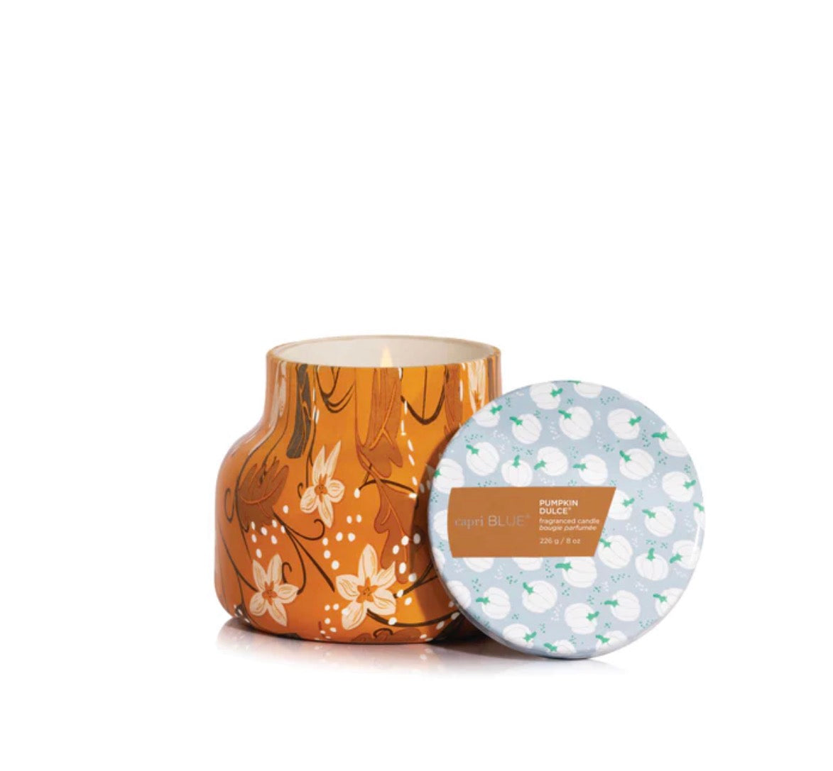 Capri BLUE - Pumpkin Dulce Holiday Pattern Play Petite Candle