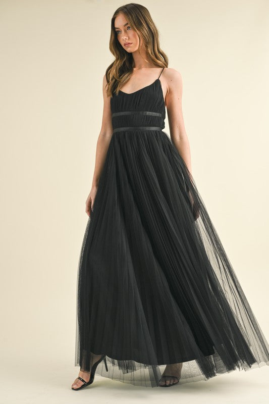 Black Tulle Long Dress