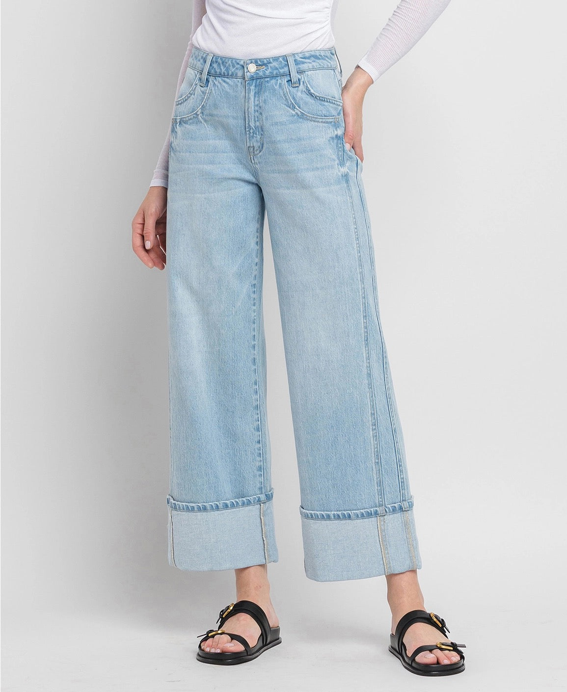 Vervet by Flying Monkey Super High Rise Cuffed Jeans