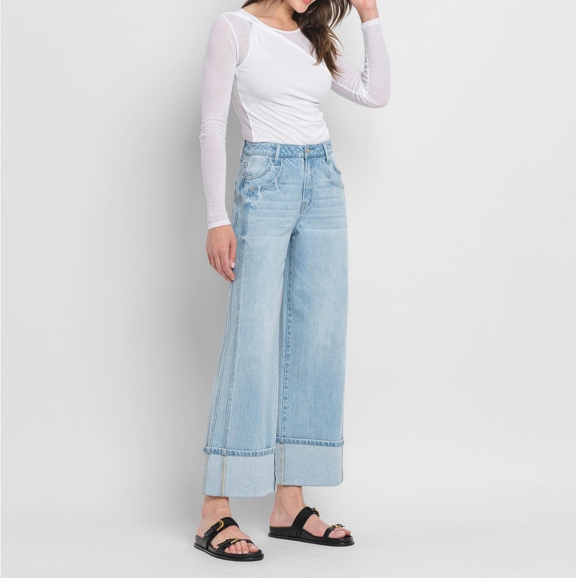 Vervet by Flying Monkey Super High Rise Cuffed Jeans