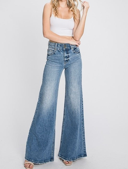 Petra High Waisted Comfort Stretch Vintage Wide Leg