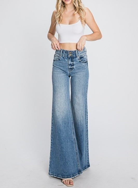 Petra High Waisted Comfort Stretch Vintage Wide Leg