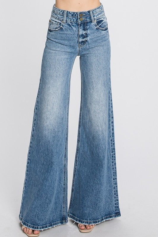 Petra High Waisted Comfort Stretch Vintage Wide Leg