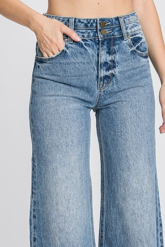 Petra High Waisted Comfort Stretch Vintage Wide Leg