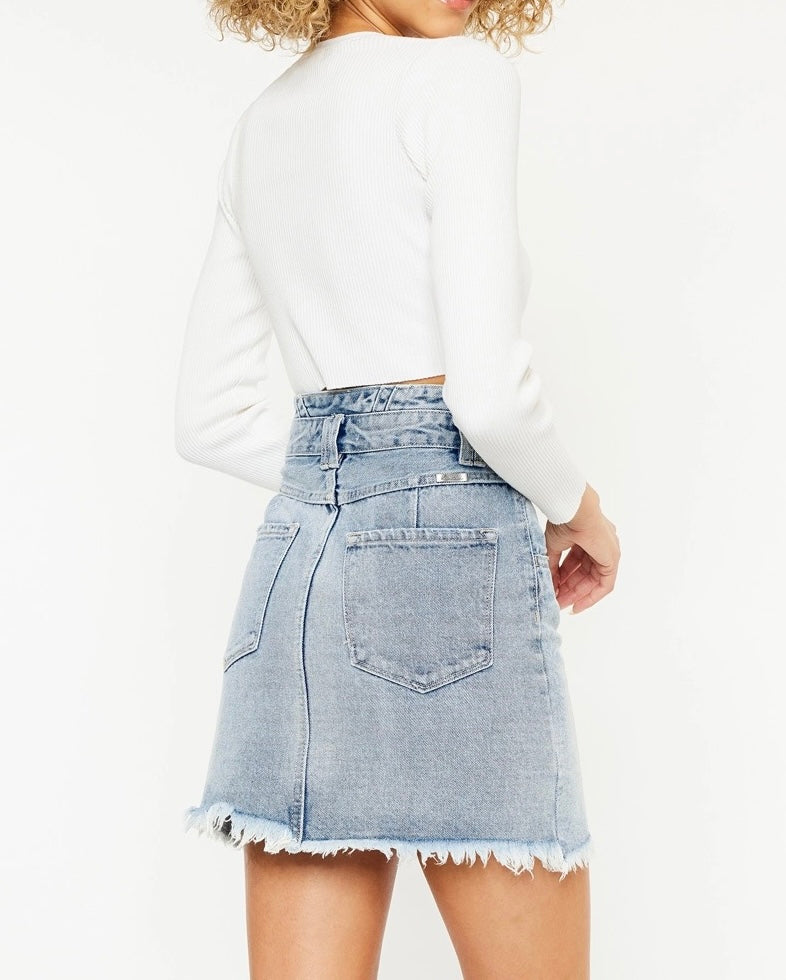 KanCan High Rise Denim Skirt