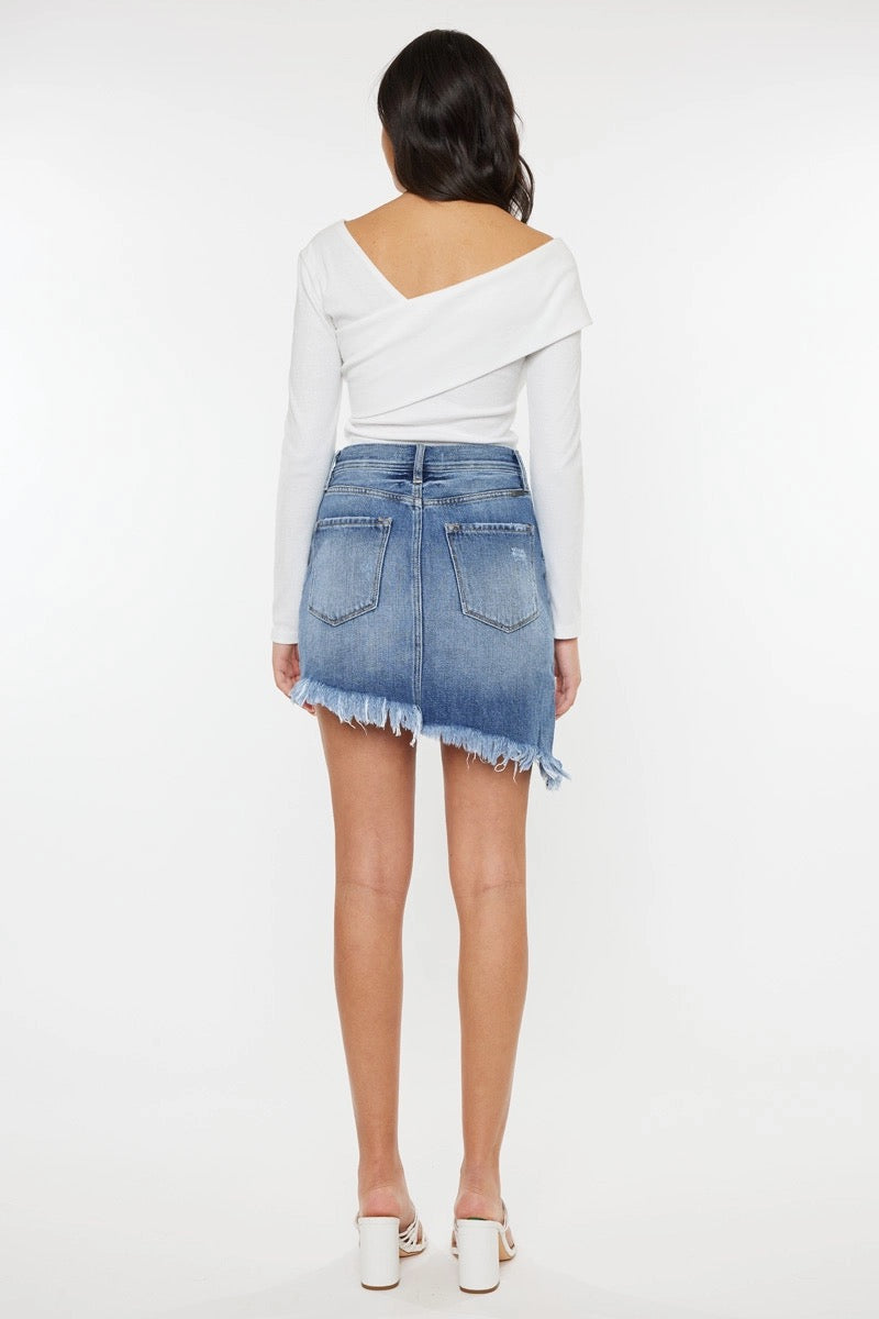 KanCan Slanted Jean Skirt