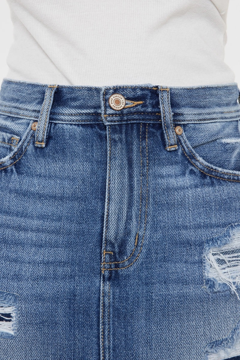 KanCan Slanted Jean Skirt