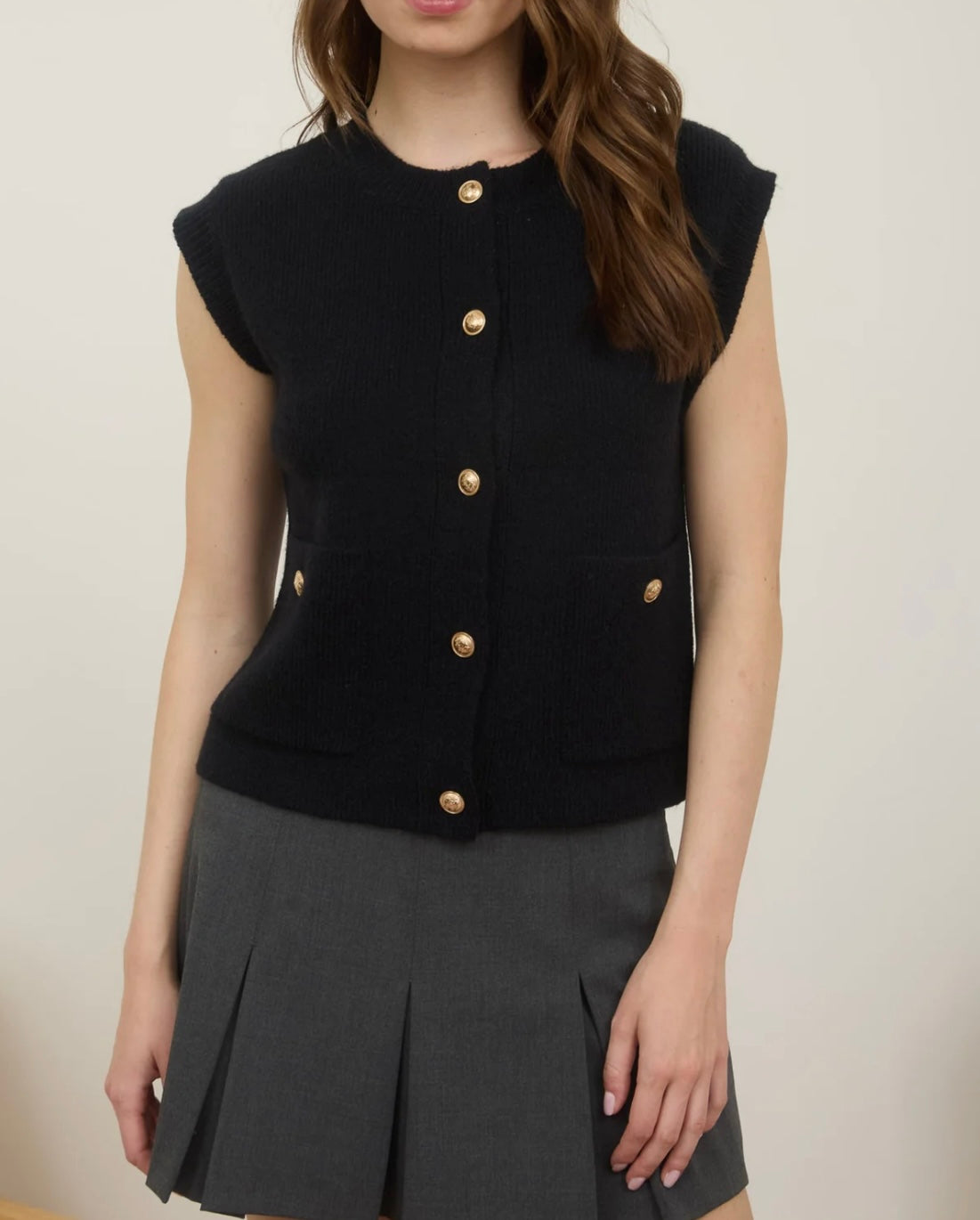 Black Lightweight Sweater Vest – Women's- Sold out