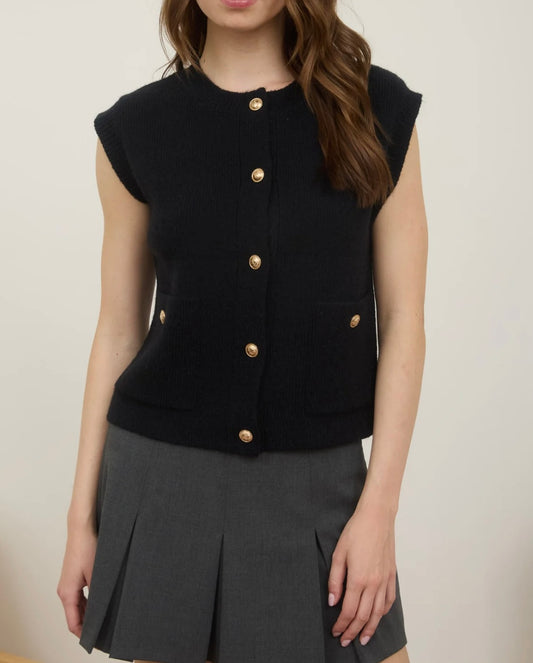 Black Lightweight Sweater Vest – Women's- Sold out