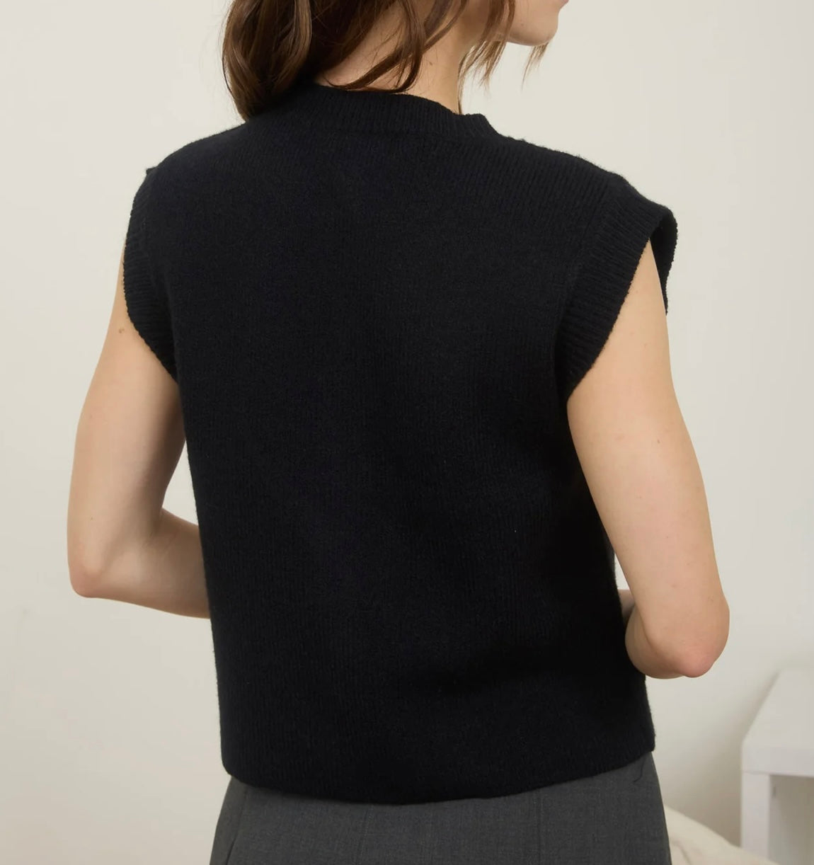 Black Lightweight Sweater Vest – Women's- Sold out