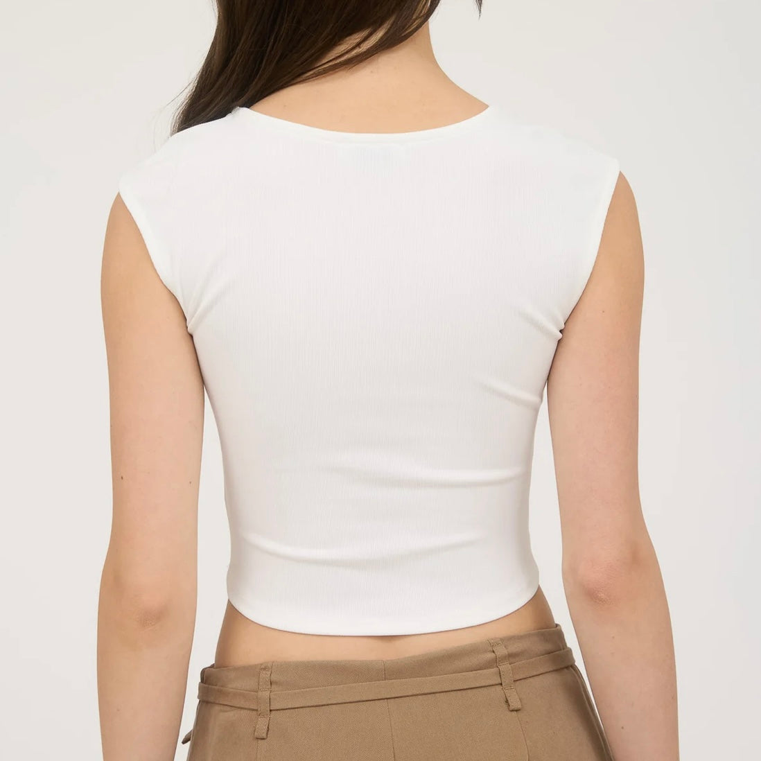 Crop Short Sleeve Top (White)