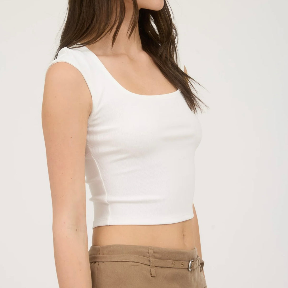 Crop Short Sleeve Top (White)