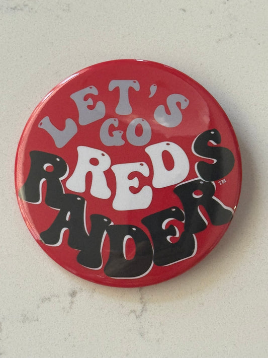 "Let's Go Red Raiders" Football Button