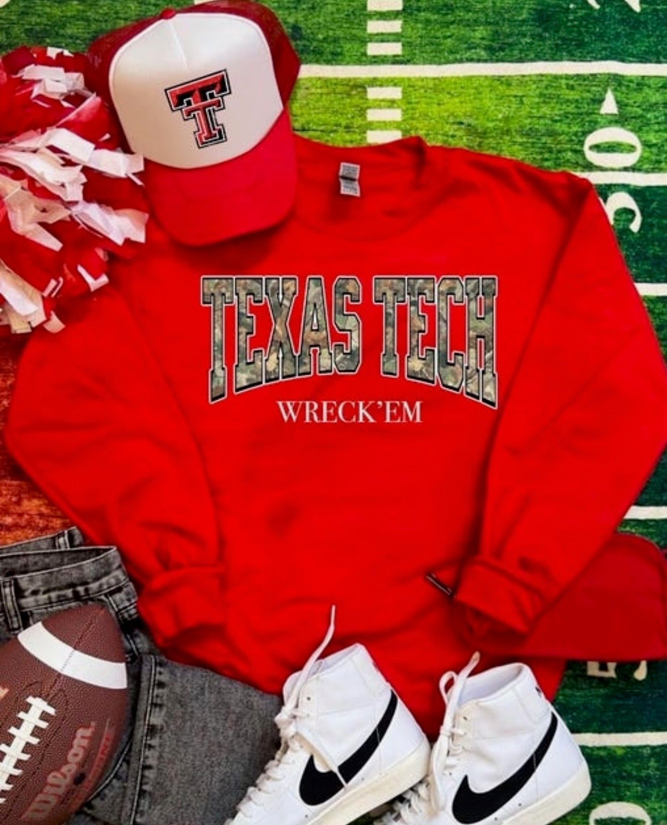 Texas Tech Wreck 'Em Long Sleeve Sweat Top