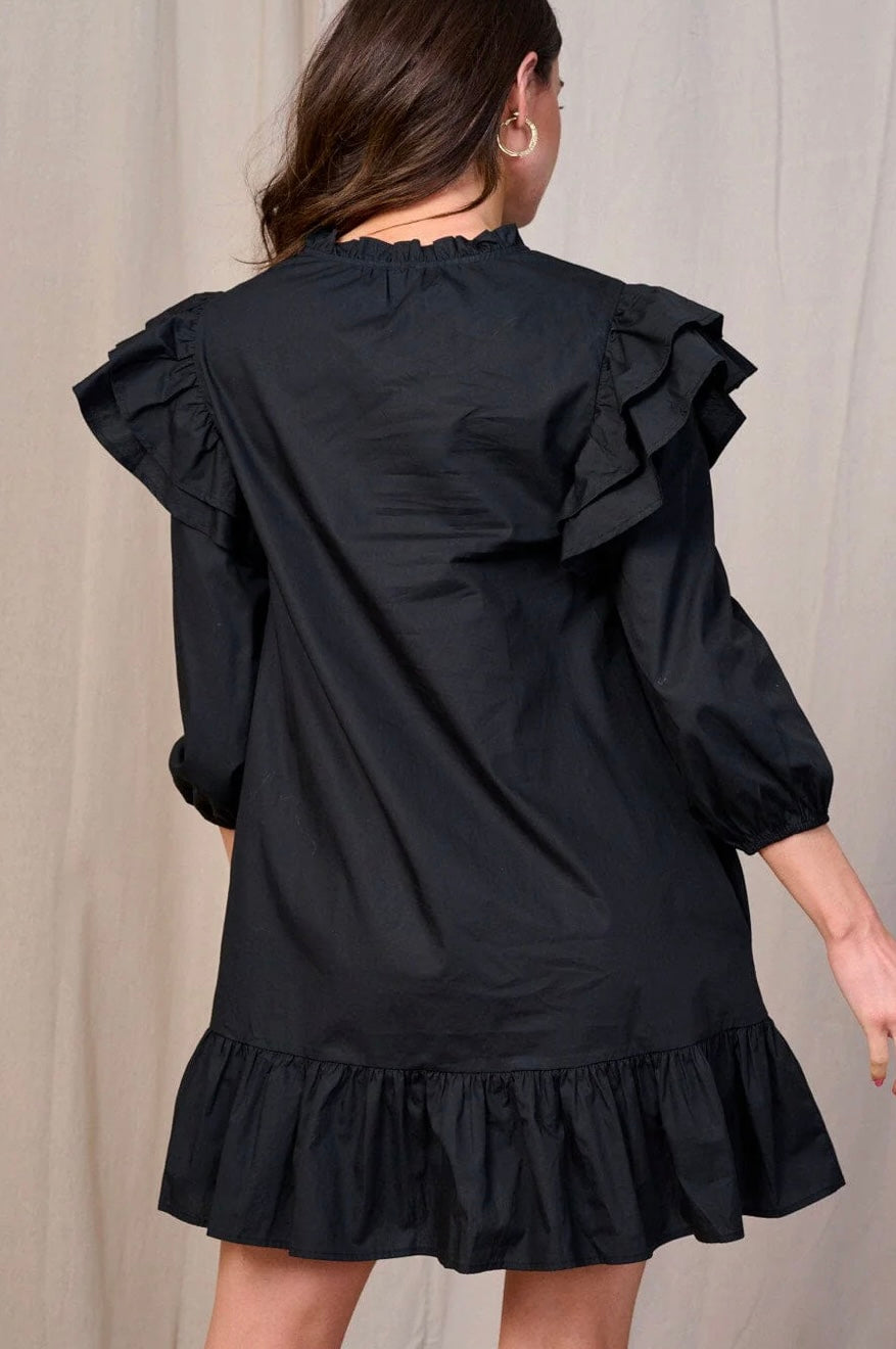Ruffle Drop Waist Mini Dress