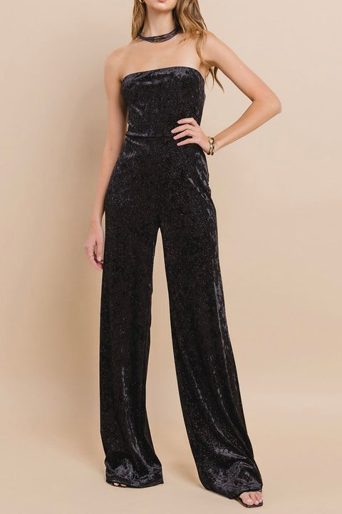 Tall Tube Velvet Jumpsuit