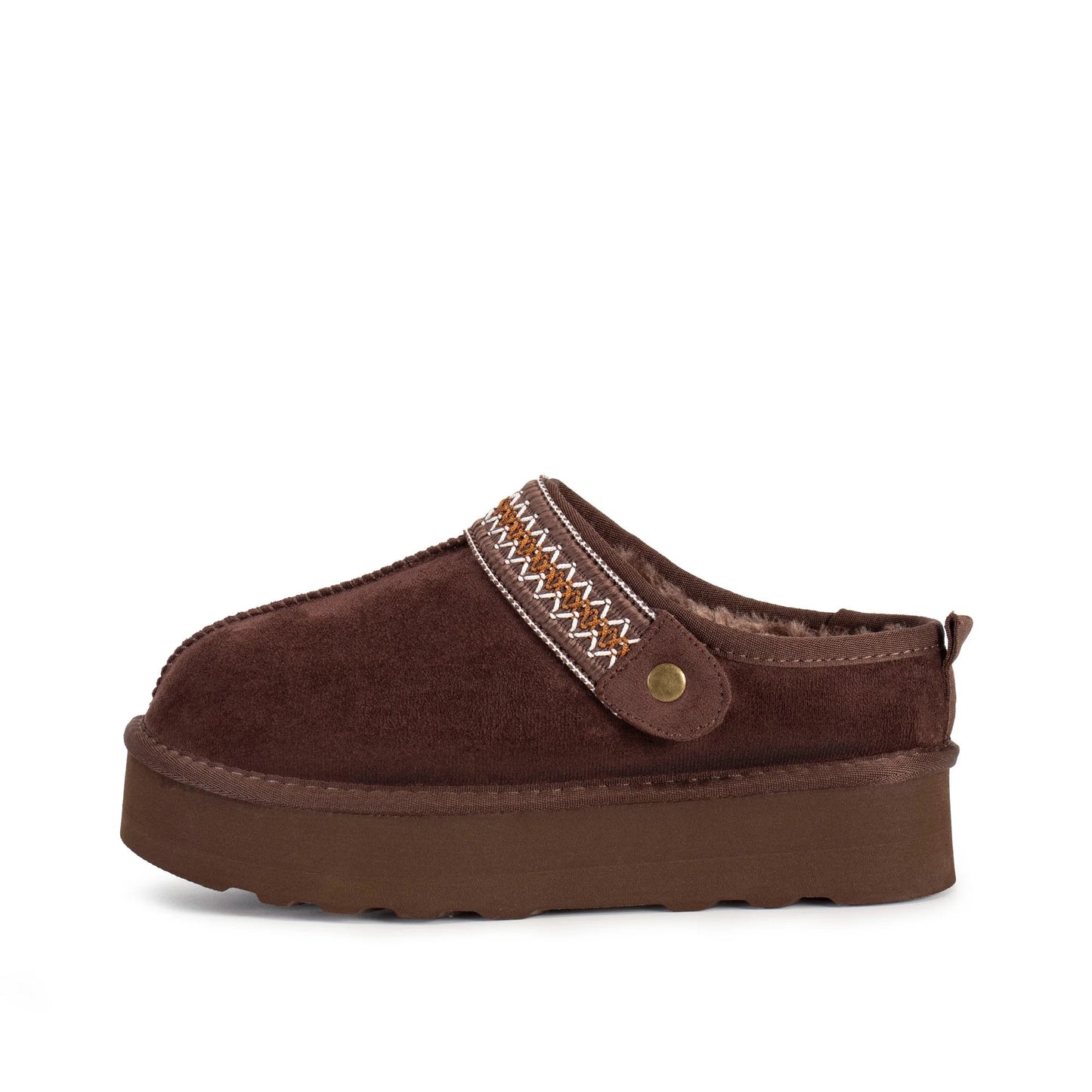 Yellow Box Magda Flatform Clog Chocolate Color