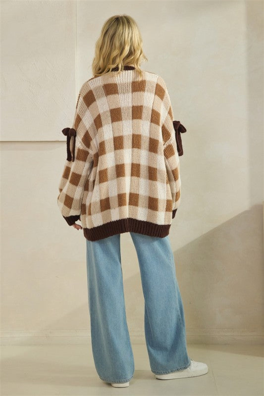Checkered Cardigan (Brown/Mocha) - Sold Out