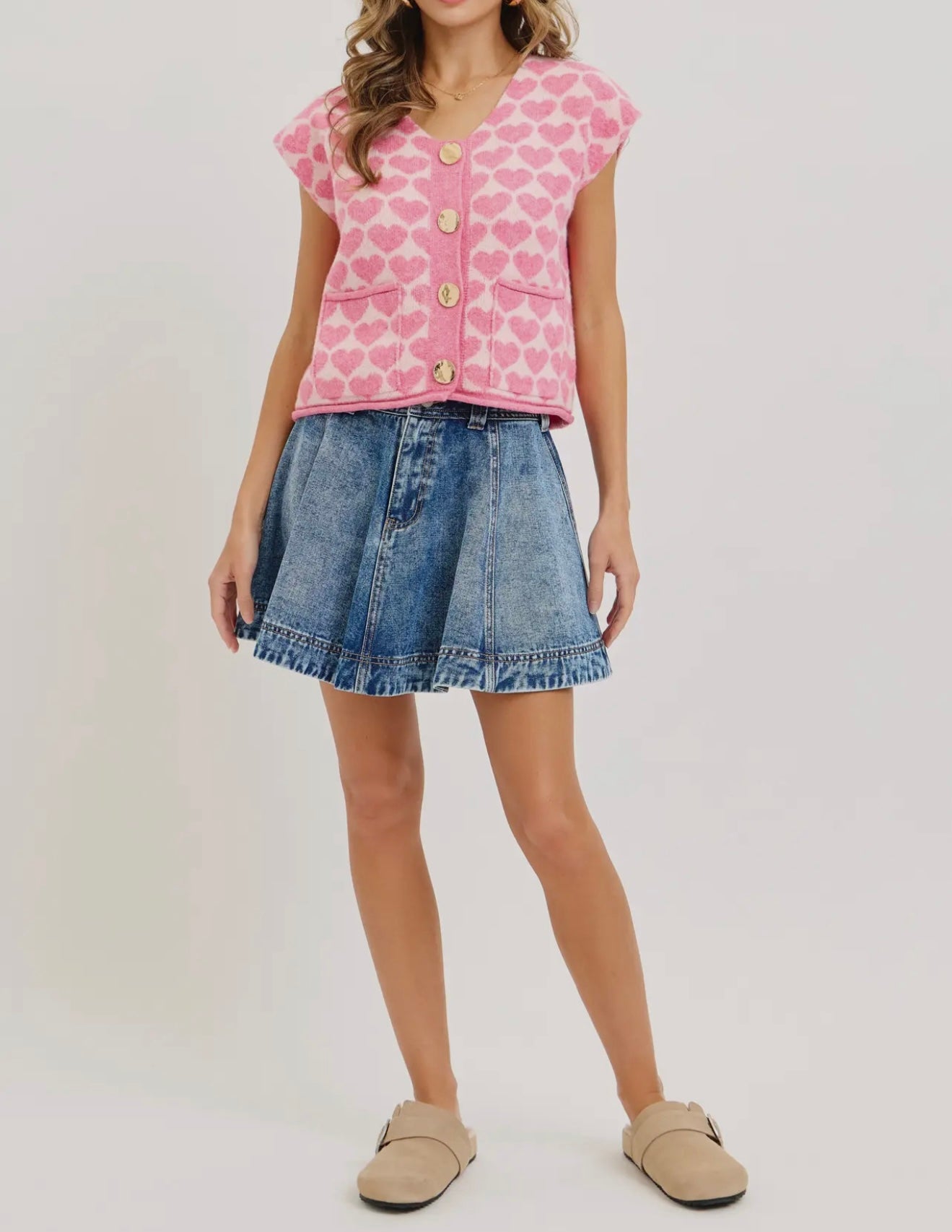 Valentines Hear Sweater Knit Top