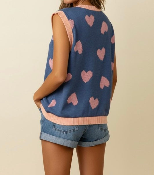 Dolman Heart Short Sleeve French Terry Top