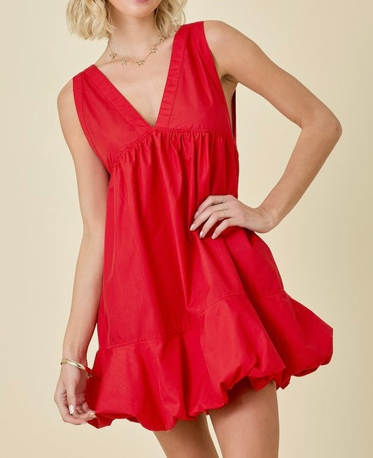 Strapless Knit Mini Dress w/Double Ties
