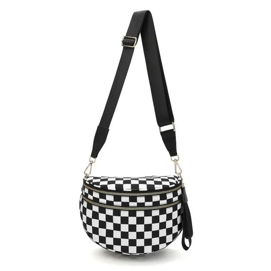 Crossbody Zipper Removal Strap Sling Bum Bag (Black)