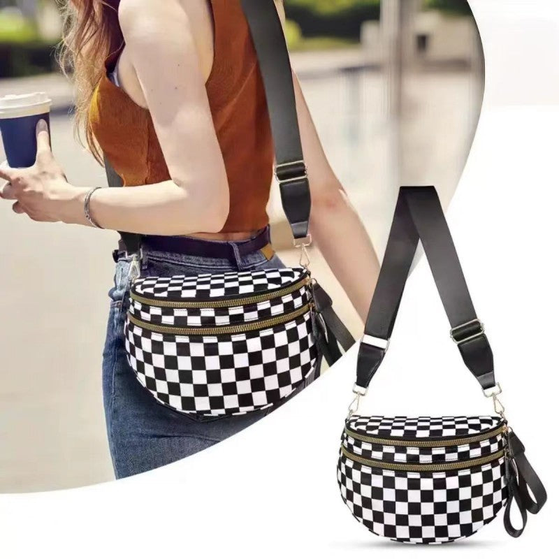 Crossbody Zipper Removal Strap Sling Bum Bag (Black)