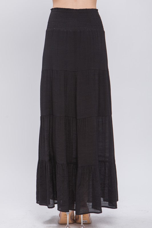 Black Tiered Maxi Skirt
