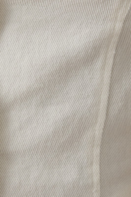 Straplesss White Denim Romper