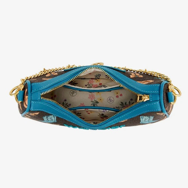 Turquoise Braided Handle Wrangler Western Cowgirl Print Shoulder Bag