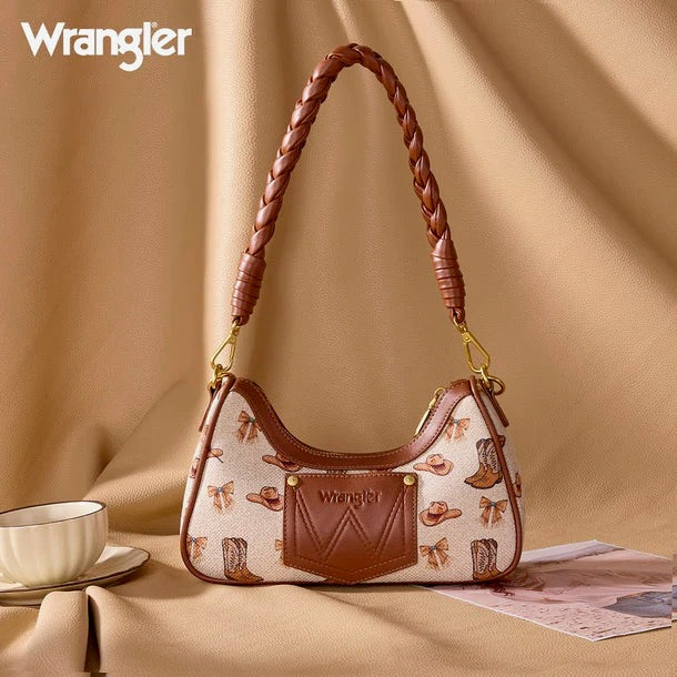 Wrangler Western Print Braided Shoulder Bag
